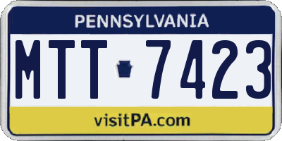 PA license plate MTT7423
