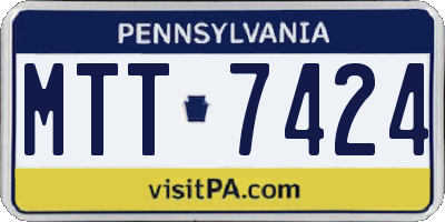PA license plate MTT7424