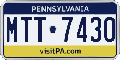 PA license plate MTT7430