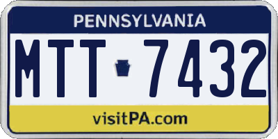 PA license plate MTT7432