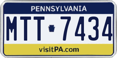PA license plate MTT7434