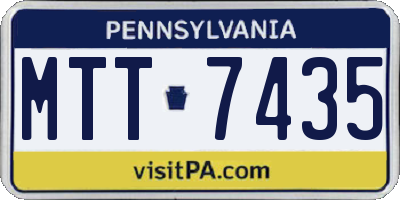 PA license plate MTT7435