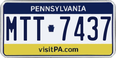 PA license plate MTT7437