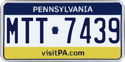 PA license plate MTT7439
