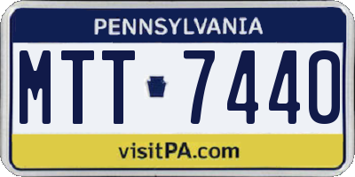 PA license plate MTT7440
