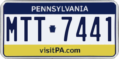 PA license plate MTT7441