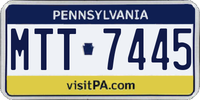 PA license plate MTT7445