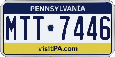 PA license plate MTT7446