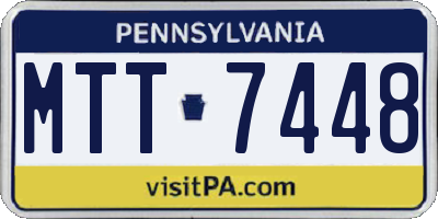 PA license plate MTT7448