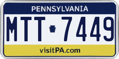 PA license plate MTT7449