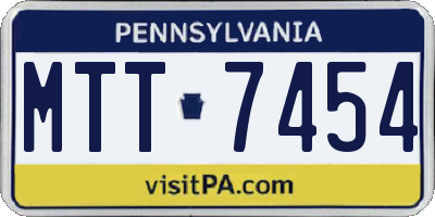 PA license plate MTT7454