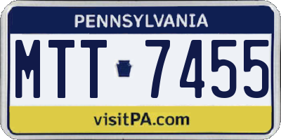 PA license plate MTT7455