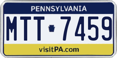 PA license plate MTT7459