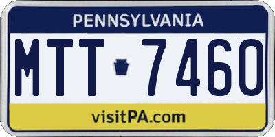 PA license plate MTT7460