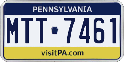 PA license plate MTT7461