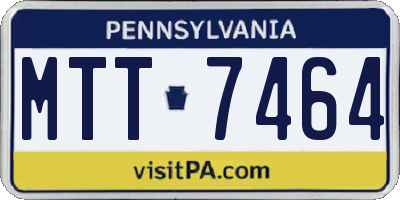PA license plate MTT7464