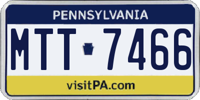 PA license plate MTT7466
