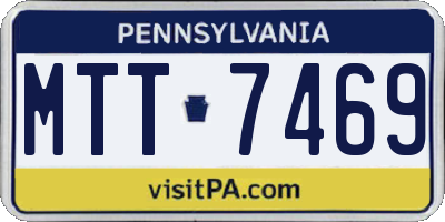 PA license plate MTT7469