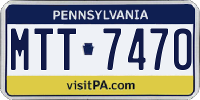PA license plate MTT7470