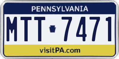PA license plate MTT7471