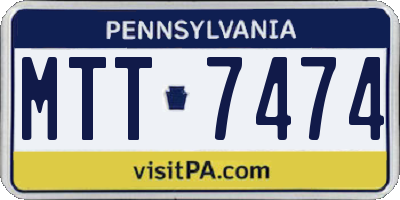 PA license plate MTT7474