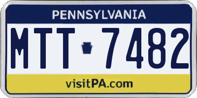 PA license plate MTT7482