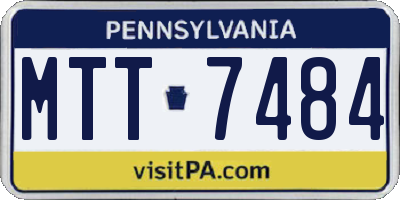 PA license plate MTT7484