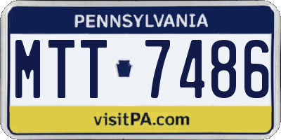 PA license plate MTT7486