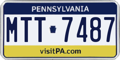 PA license plate MTT7487
