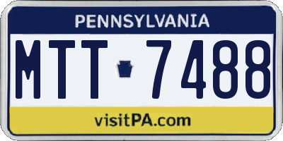 PA license plate MTT7488