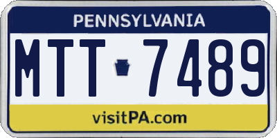 PA license plate MTT7489