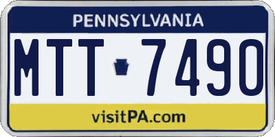 PA license plate MTT7490