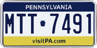 PA license plate MTT7491