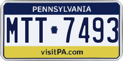 PA license plate MTT7493