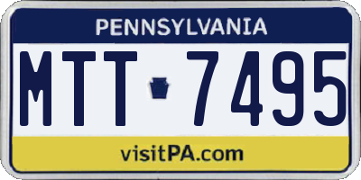PA license plate MTT7495