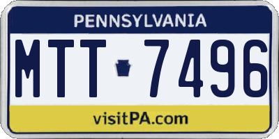 PA license plate MTT7496
