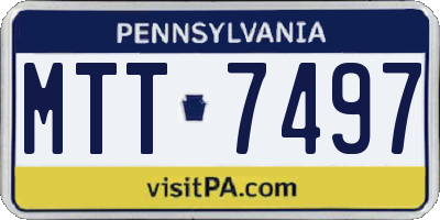PA license plate MTT7497