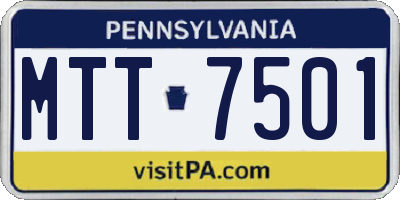 PA license plate MTT7501
