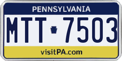 PA license plate MTT7503
