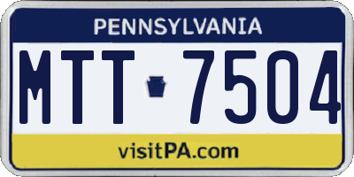 PA license plate MTT7504