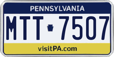 PA license plate MTT7507