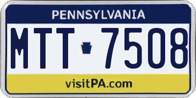 PA license plate MTT7508