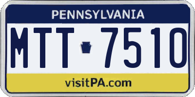 PA license plate MTT7510