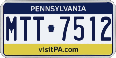 PA license plate MTT7512