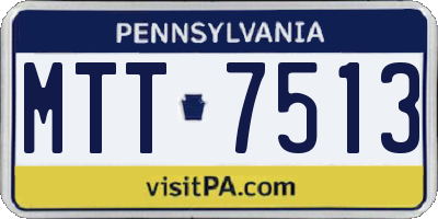 PA license plate MTT7513