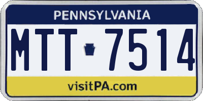 PA license plate MTT7514