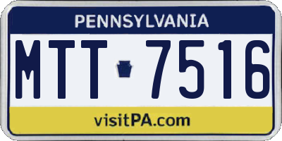 PA license plate MTT7516
