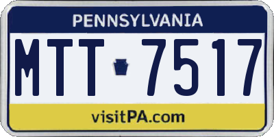 PA license plate MTT7517