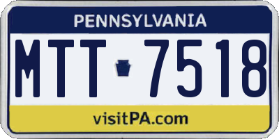 PA license plate MTT7518