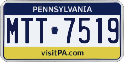 PA license plate MTT7519